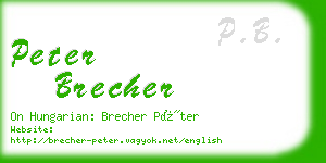 peter brecher business card